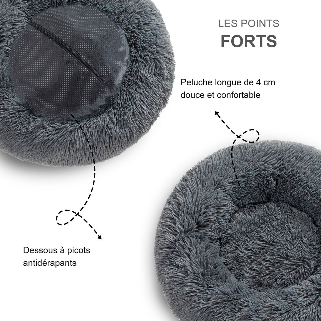 Points forts : peluche longue de 4 cm et dessous antidérapant