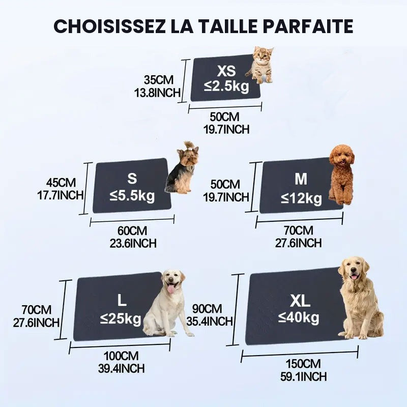Tapis d'Éducation Lavable pour Chien — Imperméable & Réutilisable